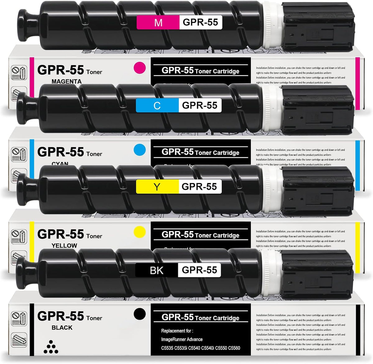 RGPR-55 GPR55 Remanufactured Toner Cartridge Replacement for ImageRunner Advance C5535 C5535i C5540 C5540i C5550 C5560.